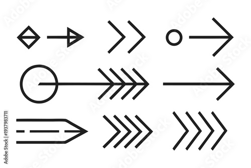 Different Directional arrow sign or icons set design vector