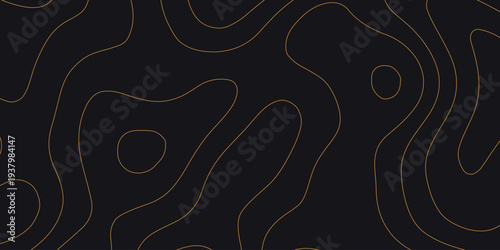 Dark background with flowing orange contour lines