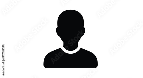 Simple black silhouette of a person s head and shoulders