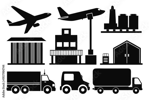 Vector line icons set for travel and tourism.