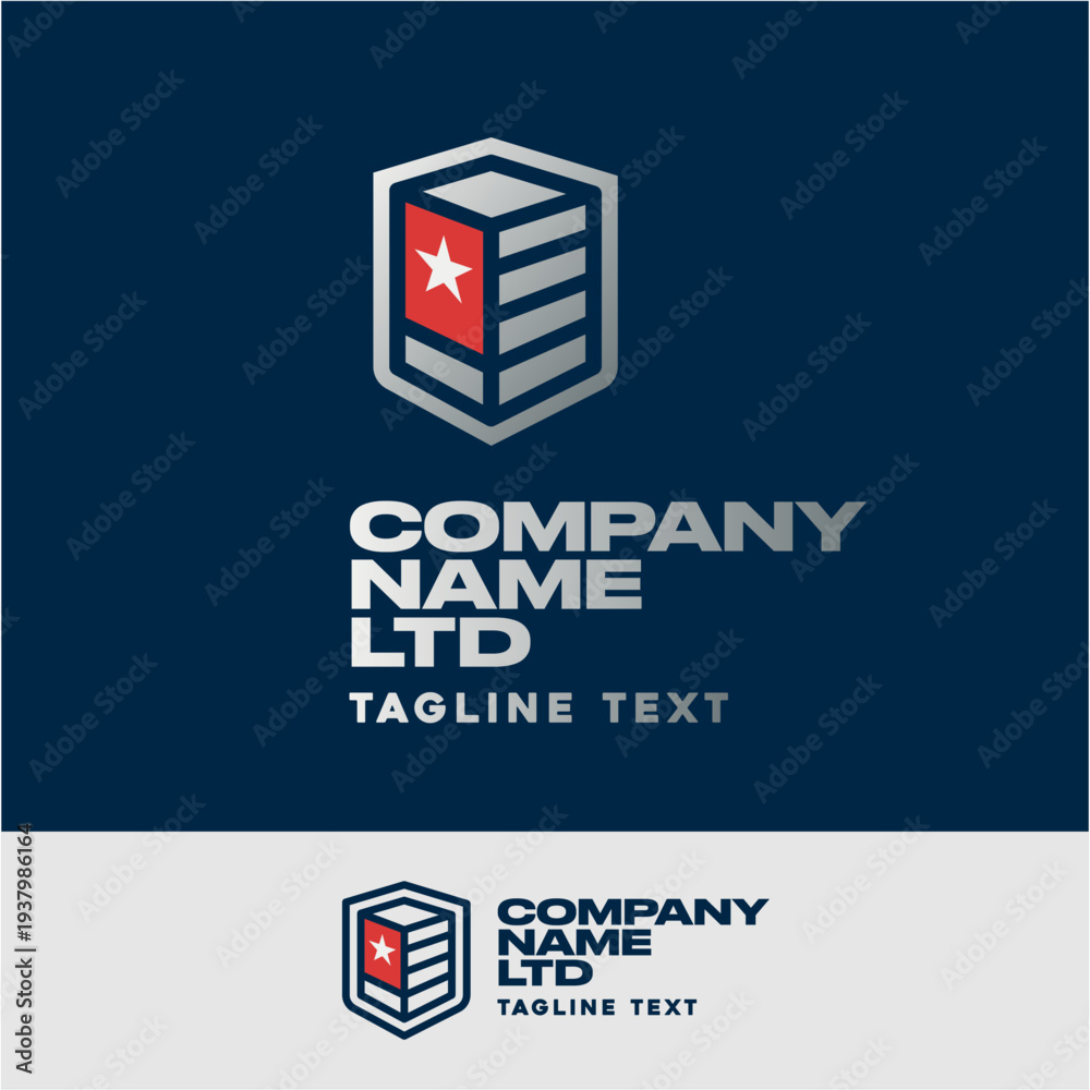 Fototapeta premium Modern Corporate Shield Logo Design – Security Technology Brand Identity