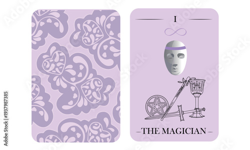 Tarot Card The Magician – Major Arcana Esoteric Symbolism Vector Illustration