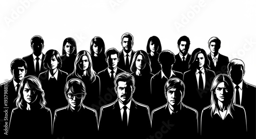 Group of Business Professionals Standing Together.