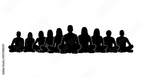 Group of People Meditating Together.