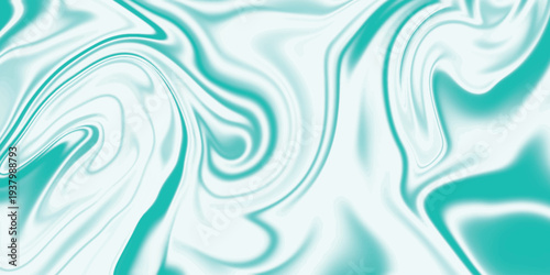Teal and white fluid marble abstract background texture