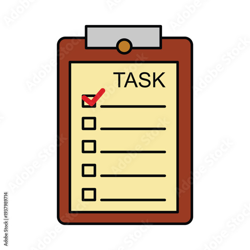 clipboard with task list and checkbox