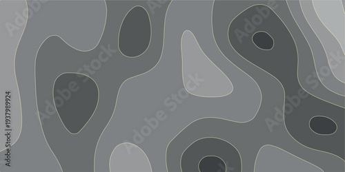Abstract topographic map contours in shades of gray
