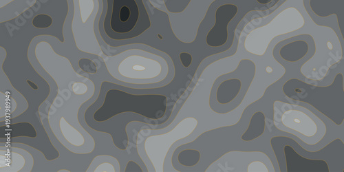 Abstract topographic map with gray and gold contour lines