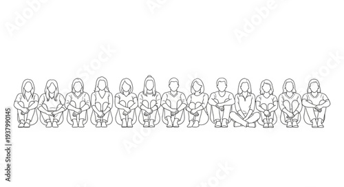 Group of People Sitting Together.