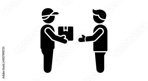 Delivery Person Handing Over Package.