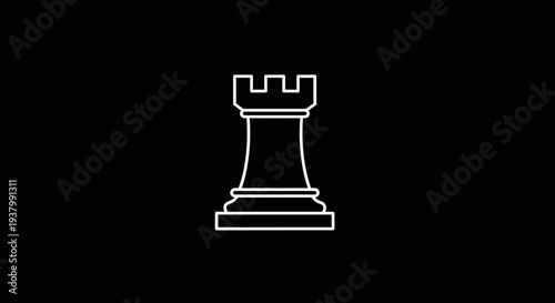 White Chess Rook Piece Isolated.
