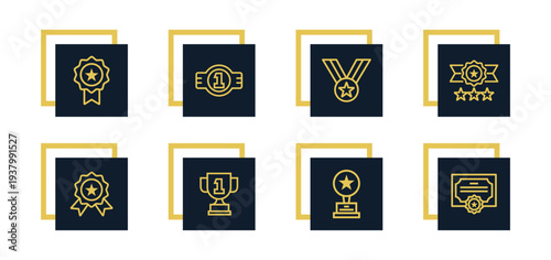 Reward, winner, prize, certificate, success UI Icon Collection for Website, Applications and UI Interfaces