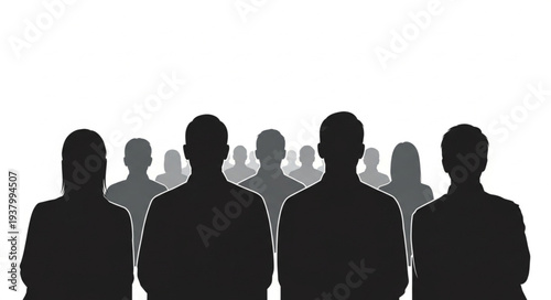 Group of Silhouetted Business People.