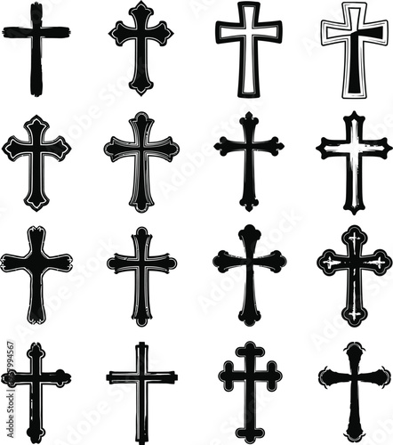 Collection of various cross symbols