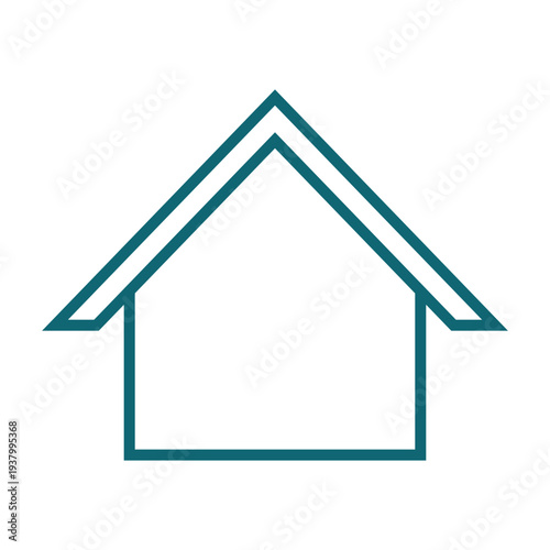 Set of house icons in flat and outline styles. Teal green home symbols with windows, doors, and chimneys. Versatile real estate and construction vector signs for web and graphic design projects