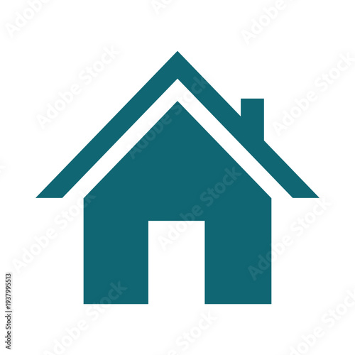 Set of house icons in flat and outline styles. Teal green home symbols with windows, doors, and chimneys. Versatile real estate and construction vector signs for web and graphic design projects