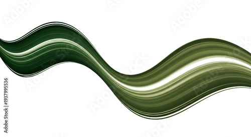 Abstract swirling green energy wave flowing smoothly