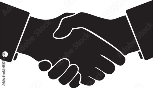 A symbolic handshake between two individuals in a business or partnership setting