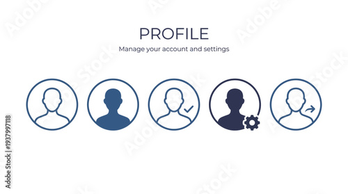 User Profile Icons Set for Account Management And Website Home Page.