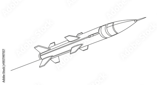 Line Drawing of Space Shuttle.