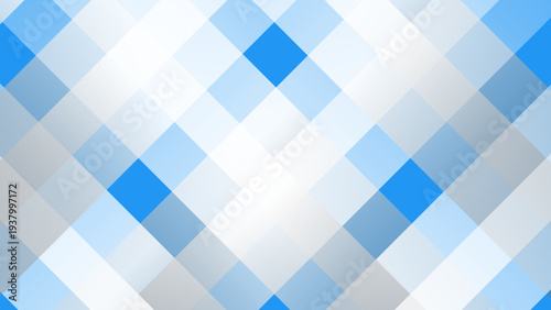 Abstract geometric pattern with dynamic blue and white diamond shapes, crafting a modern visual texture and clean digital aesthetic, perfect for contemporary backgrounds