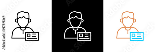 Employee on white and black background