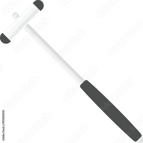 Medical Reflex Hammer Flat Illustration Isolated on White Background