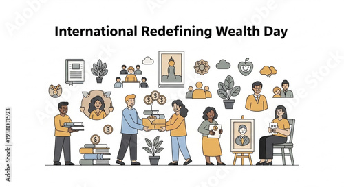 Diverse People Sharing Experiences Vector Illustration for Redefining Wealth
