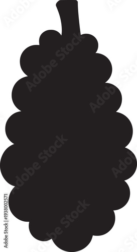 Chempedak fruit silhouette icon vector for berry production and healthy jam product labels