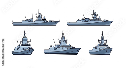 Military Naval Ships at Sea.