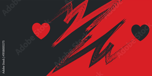 Background, contrast red and black color abstract template for business design. Technology style. You can use it for advertising, sports posters, templates, business presentations. Vector illustration
