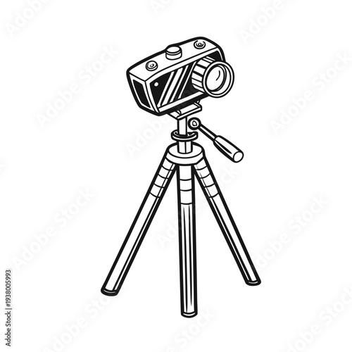 Vector illustration of a camera on a tripod