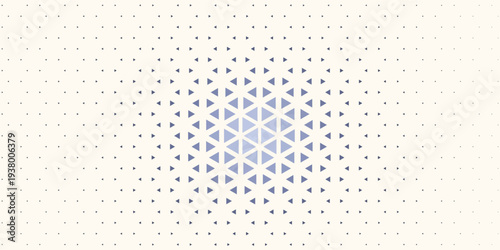 Triangle Shapes Vector Abstract Geometric Technology Background. Radial Composition Halftone Frame Triangular Retro Simple Pattern. Minimal Style Dynamic Tech Wallpaper