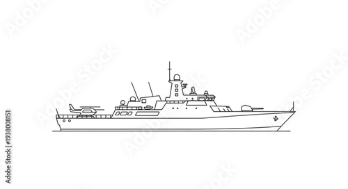 Military Naval Warship Vessel Boat.