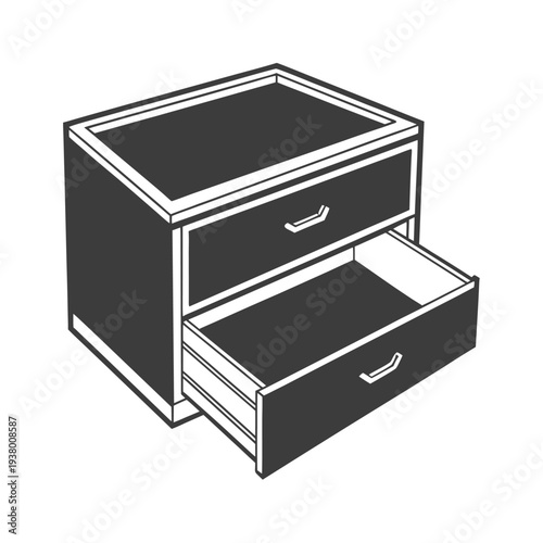 Vector illustration of a nightstand with two drawers