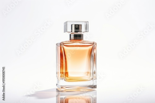 Perfume cosmetics bottle white background.
