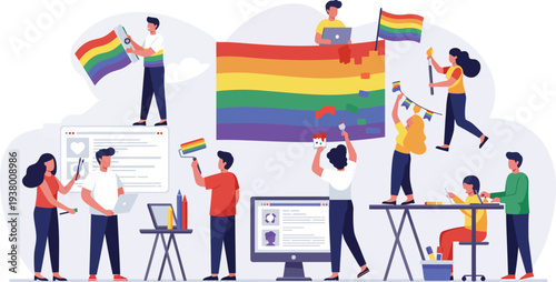 Whimsical illustration of girls fairies castles and a deer in a fantasy setting with flowers butterflies and bows