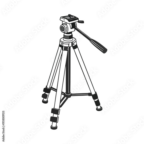 Vector illustration of a camera tripod