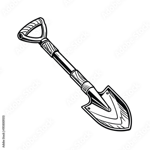 Vector illustration of a shovel