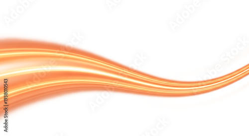 Orange light streaks abstract curved motion background