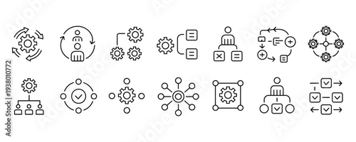 Business process management icons for workflow optimization