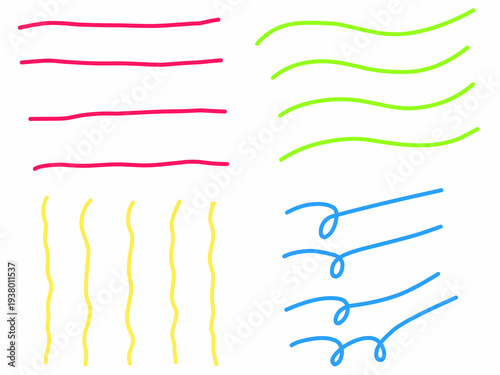 A collection of colorful doodle elements. Random doodle icons and various shapes. Hand-drawn vector doodles.