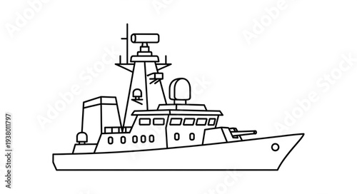 Military Ship Naval Vessel Illustration.