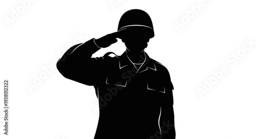 Military Officer Saluting with Respect.