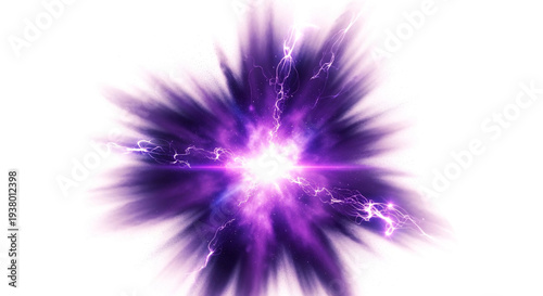 Purple energy burst electric light abstract background