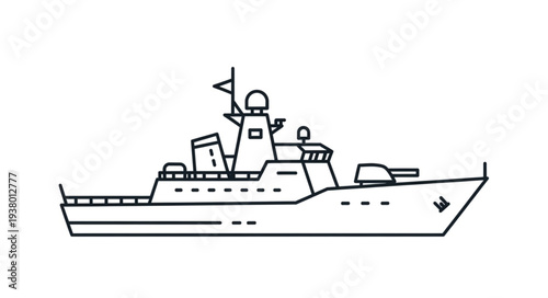 Military Ship Naval Vessel Illustration.
