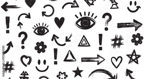 Collection of Hand Drawn Doodle Icons and Symbols.
