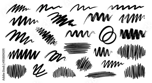 Collection of Hand Drawn Scribble Lines and Textures.