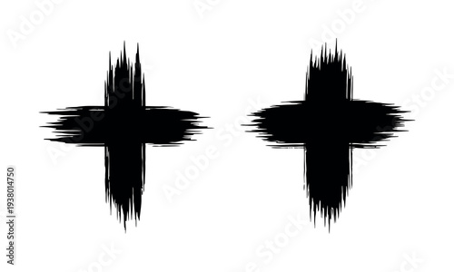 Easter sunday cross symbolism in black silhouette on white background