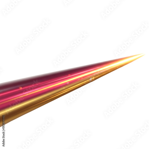 Sharp metallic object with glowing red and yellow light streaks